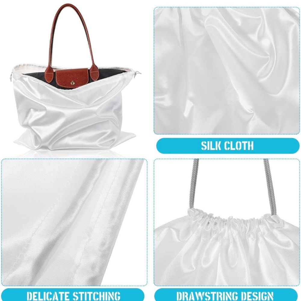 5 Silky Dust Cover Bags Satin Drawstring Bag Dustproof Travel Storage